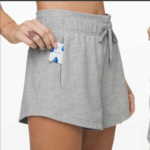 New Lululemon Inner Glow Short 3" * Modal size 6 Heathered Core Light Grey - Picture 4 of 11